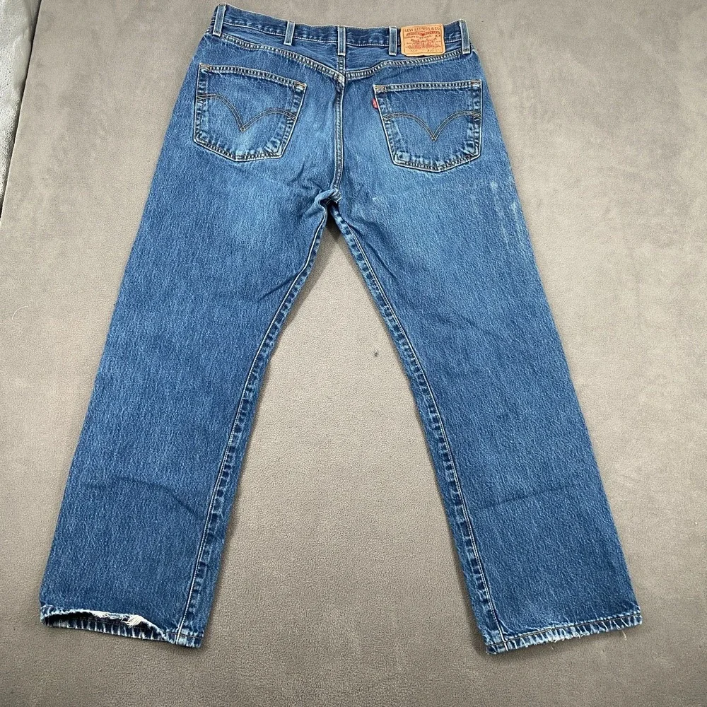 Levi's 501 Original Fit Jean Mens 40x32 Blue Denim Mid Rise Straight Leg Classic